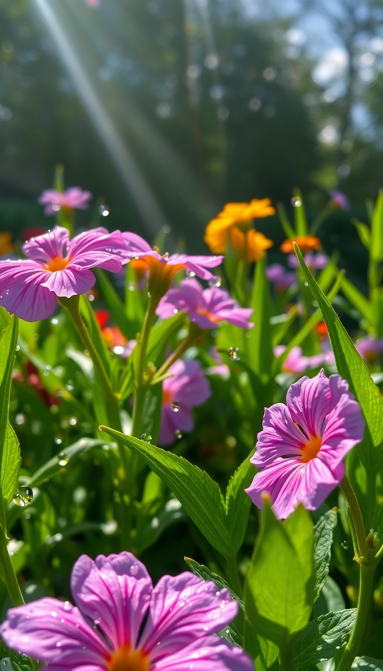 Best AI Spring Rain Garden Phone Exquisite Background